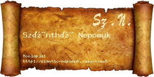 Szánthó Nepomuk névjegykártya